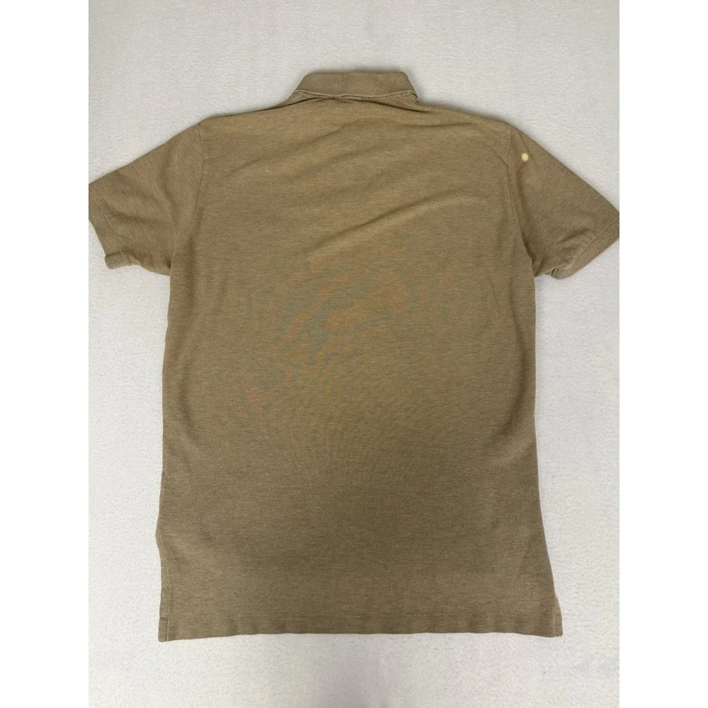 Vintage Polo Ralph Lauren Pocket Polo Shirt‎ M Tan Beige Made in Hong Kong
